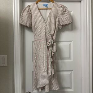 Draper James Pink and White Checkered Midi Dress